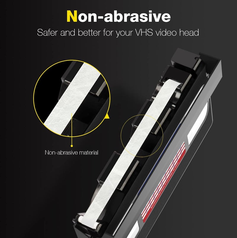 Mwin VHS Head Cleaner for VHS/VCR Players, Dry Technology- No Fluid Reusable Video Head Cleaner Tape - Image 3